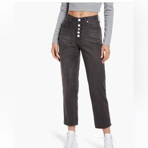⭐️SALE⭐️ BP. Button Fly Mom Jeans Faded Black Wash Size 28 EUC